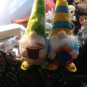 2 Summer Gnomes. Approximately 2 feet tall. Stuffed.